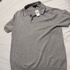 Banana Republic Gray Polo Shirt Classic Knit